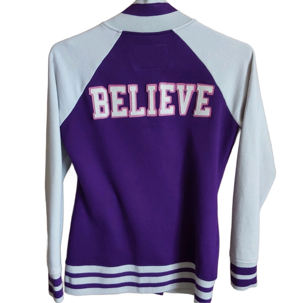 Justin Bieber Letterman Jacket Girls S Believe 2012 Tour Purple